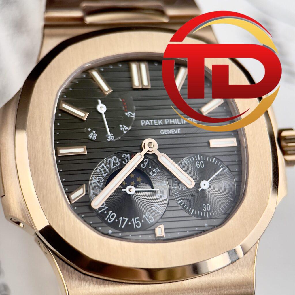 PATEK PHILIPPE NAUTILUS 5712 MẶT SỐ XÁM VÀNG HỒNG FAKE SIÊU CẤP GR FACTORY