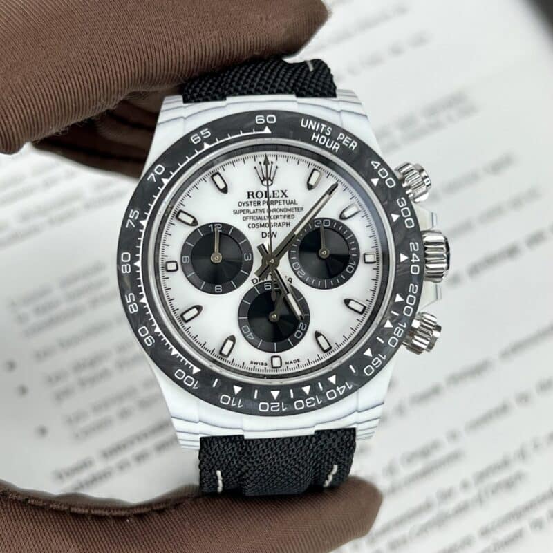 ĐỒNG HỒ ROLEX DAYTONA VỎ CARBON REP 1:1 CAO CẤP NHẤT DIW