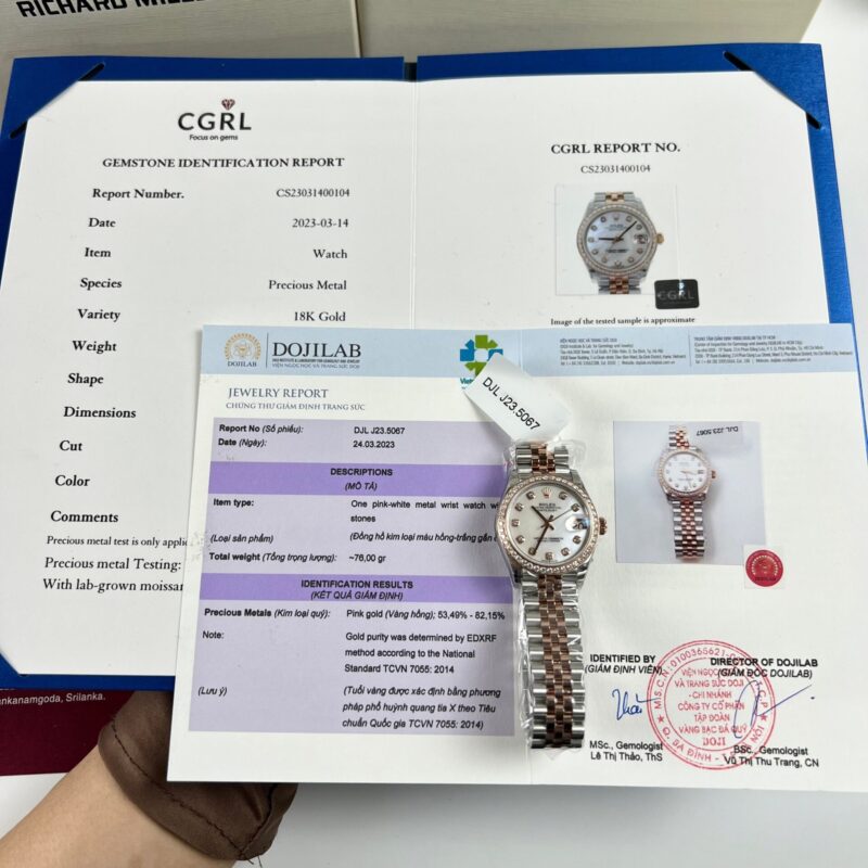 ĐỒNG HỒ ROLEX DATEJUST NỮ BỌC VÀNG NIỀNG ĐÁ REP 1:1 CAO CẤP
