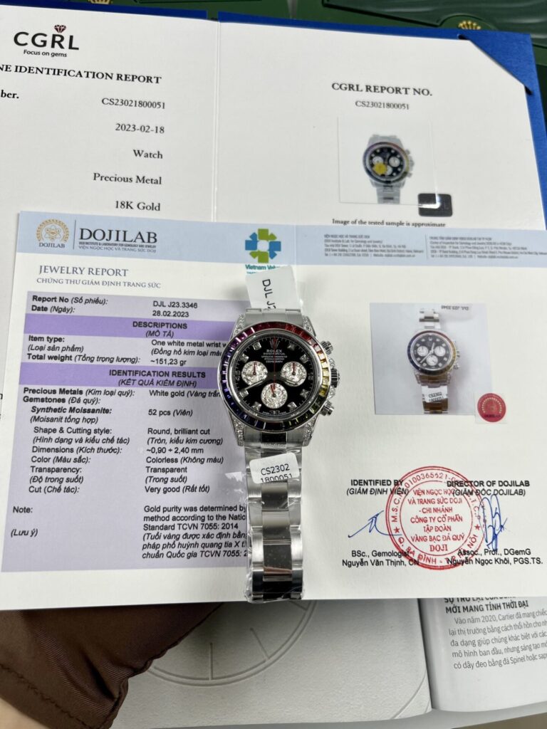 ĐỒNG HỒ ROLEX DAYTONA RAINBOW REP 11 BỌC VÀNG TRẮNG