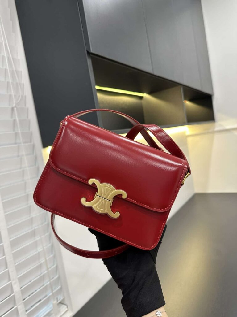 TÚI ĐEO CHÉO CELINE MEDIUM TRIOMPHE LEATHER SHOULDER BAG NGUYÊN BẢN FULLBOX