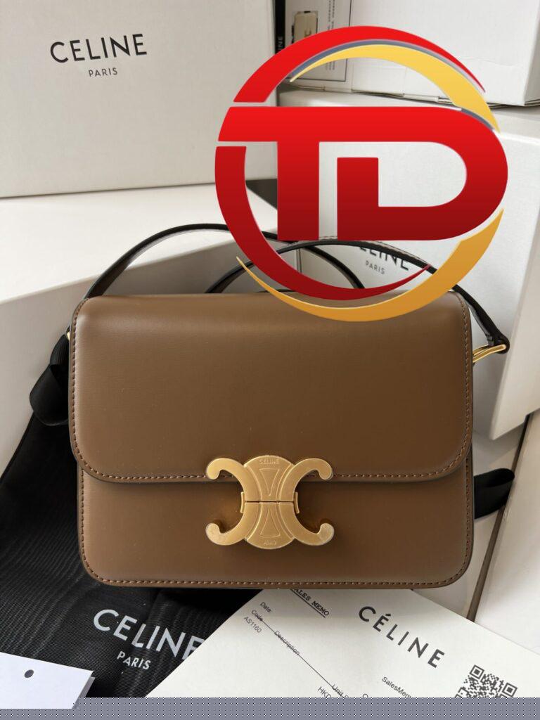 TÚI ĐEO CHÉO CELINE MEDIUM TRIOMPHE LEATHER SHOULDER BAG NGUYÊN BẢN FULLBOX
