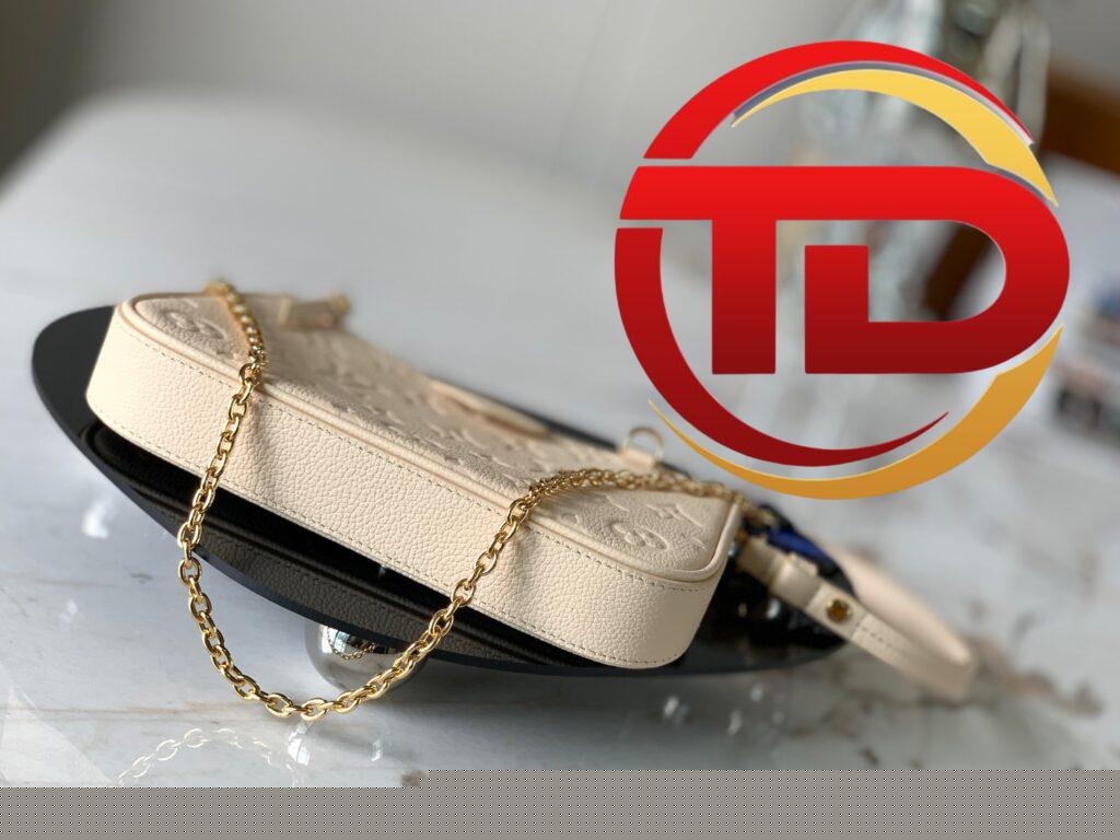 TÚI KẸP NÁCH LV LOUIS VUITTON EASY POUCH ON STRAP SIÊU CẤP MÀU BEIGE