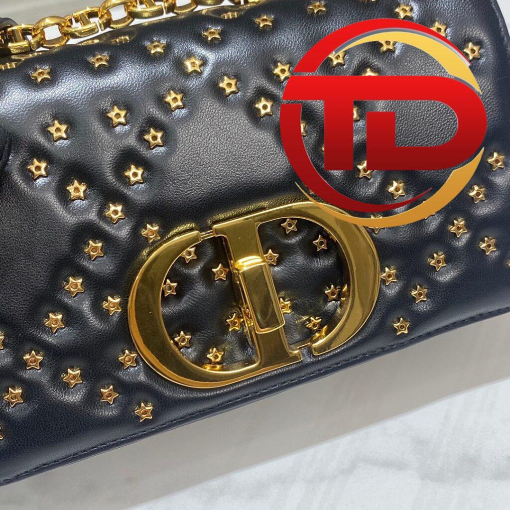 TÚI XÁCH SMALL DIOR CARO BAG LUCKY STAR SIÊU CẤP MÀU ĐEN KHÓA VÀNG
