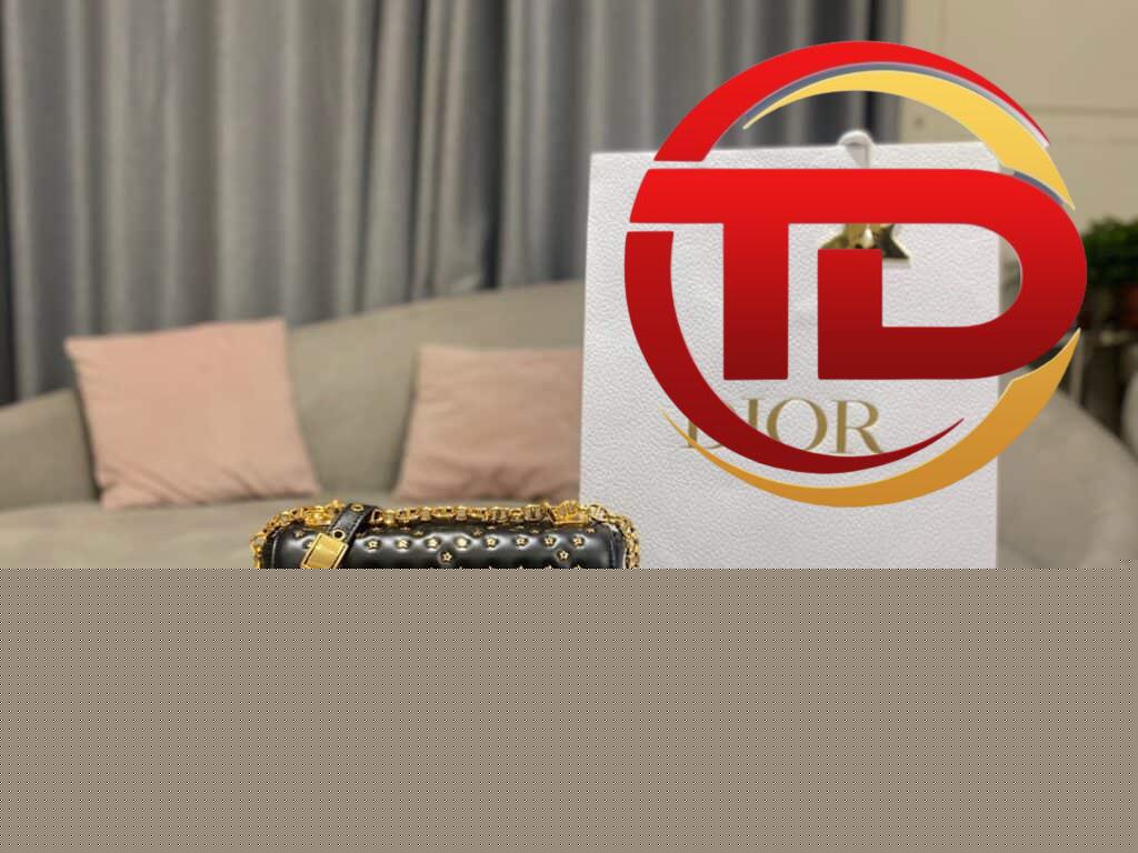 TÚI XÁCH SMALL DIOR CARO BAG LUCKY STAR SIÊU CẤP MÀU ĐEN KHÓA VÀNG