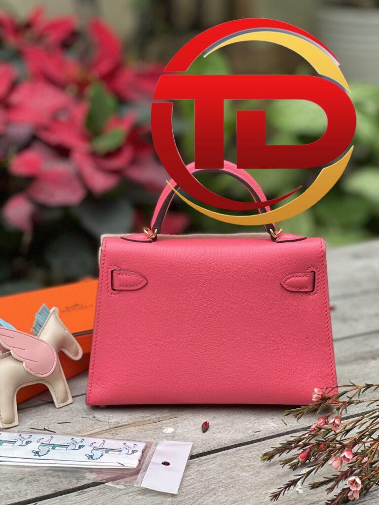 TÚI HERMES KELLY MINI K20 CHEVEW KHÂU TAY SIÊU CẤP LIKE AUTH MÀU HỒNG ĐỎ