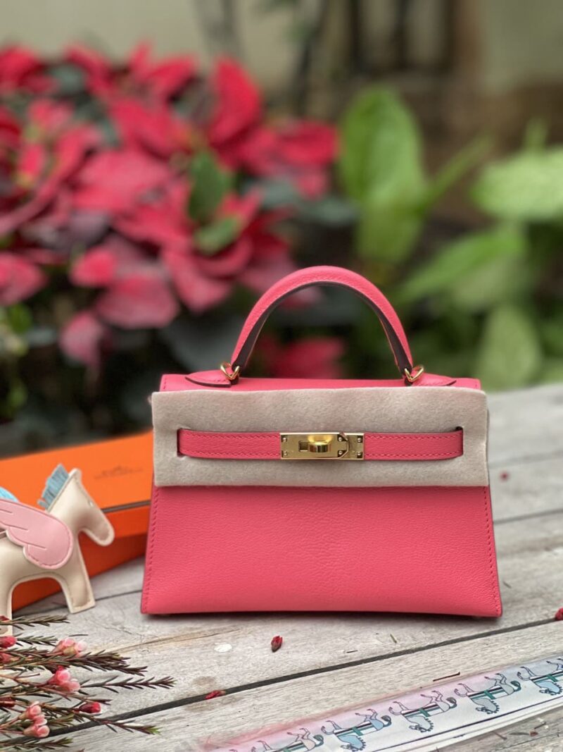 TÚI HERMES KELLY MINI K20 CHEVEW KHÂU TAY SIÊU CẤP LIKE AUTH MÀU HỒNG ĐỎ