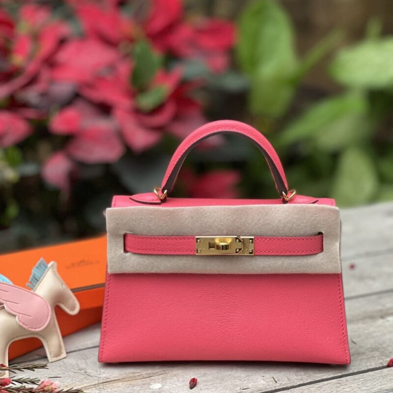 TÚI HERMES KELLY MINI K20 CHEVEW KHÂU TAY SIÊU CẤP LIKE AUTH MÀU HỒNG ĐỎ