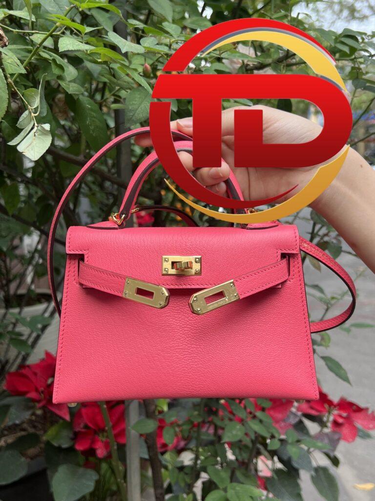 TÚI HERMES KELLY MINI K20 CHEVEW KHÂU TAY SIÊU CẤP LIKE AUTH MÀU HỒNG ĐỎ