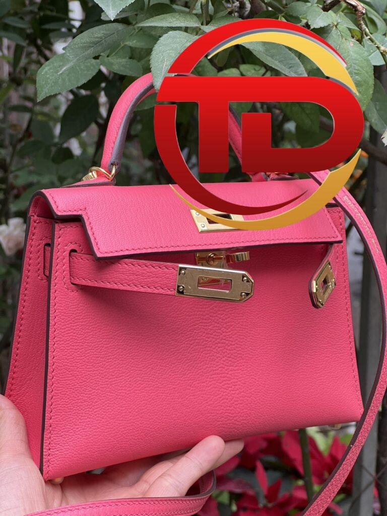 TÚI HERMES KELLY MINI K20 CHEVEW KHÂU TAY SIÊU CẤP LIKE AUTH MÀU HỒNG ĐỎ