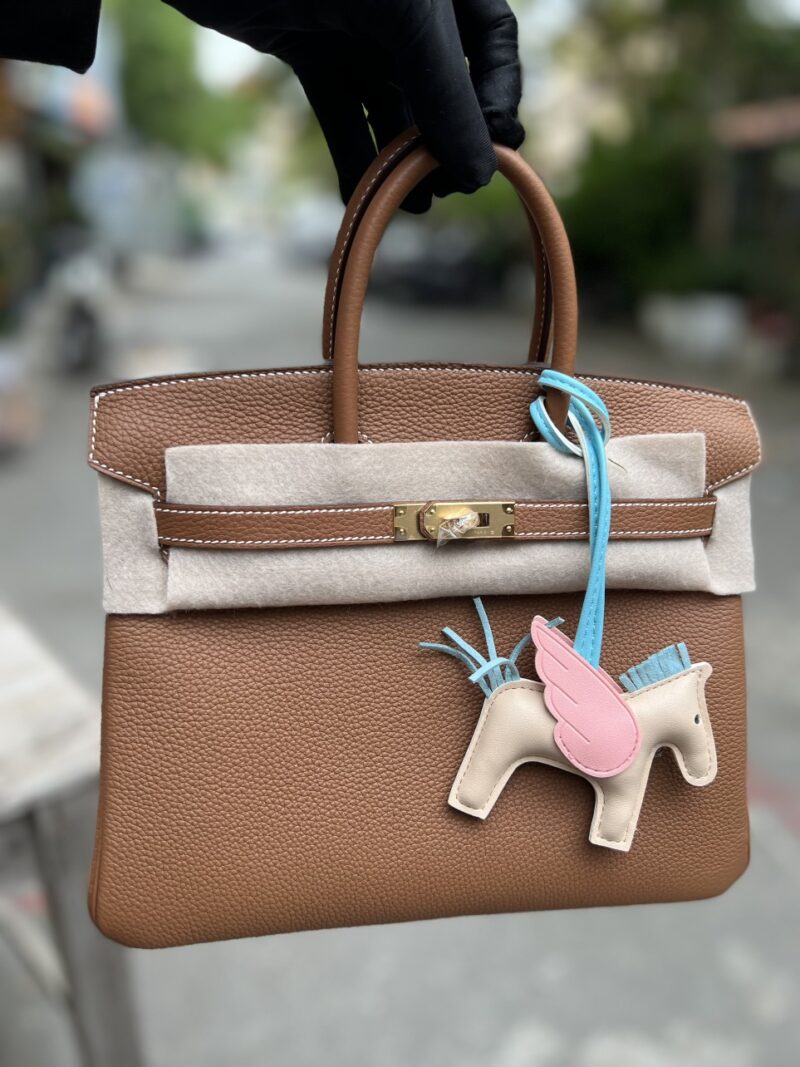 TÚI HERMES BIRKIN 25 SWIFT KHÂU TAY SIÊU CẤP LIKE AUTH MÀU NÂU