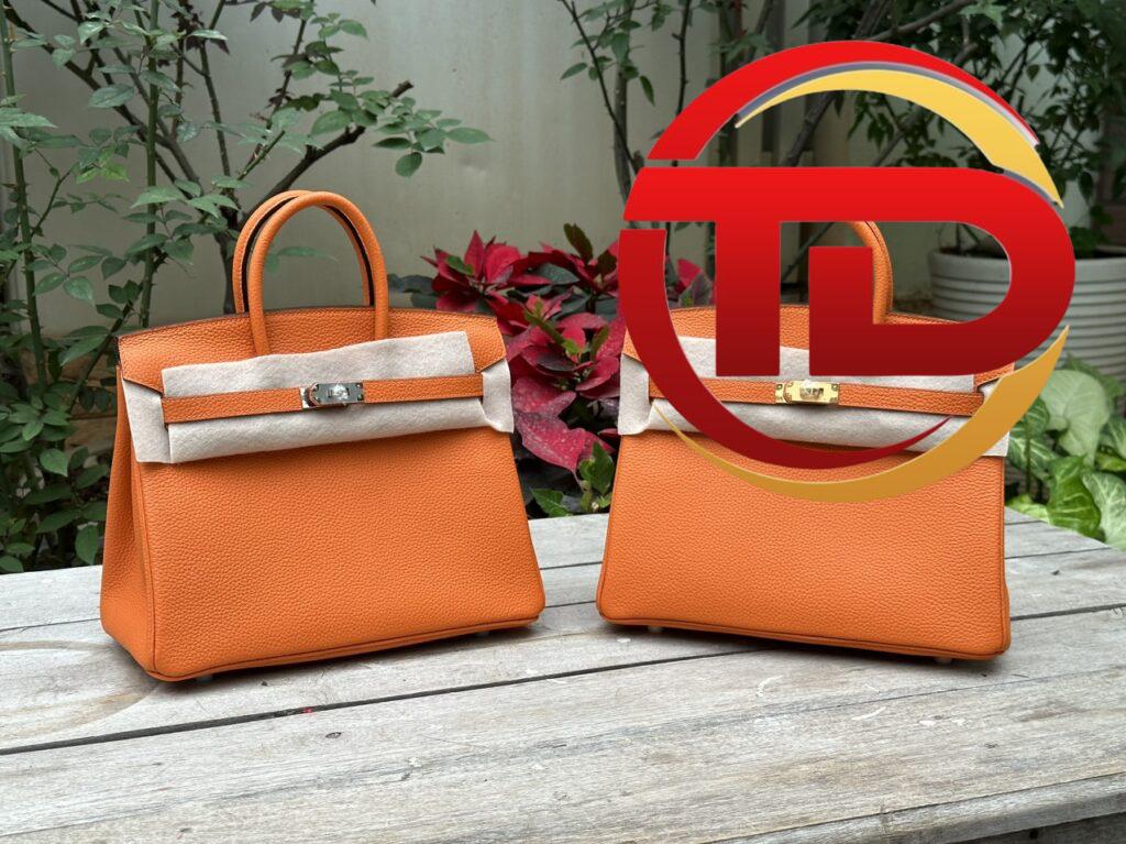TÚI HERMES BIRKIN 25 SWIFT KHÂU TAY SIÊU CẤP LIKE AUTH MÀU CAM