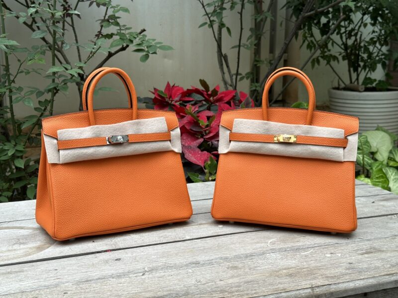 TÚI HERMES BIRKIN 25 SWIFT KHÂU TAY SIÊU CẤP LIKE AUTH MÀU CAM