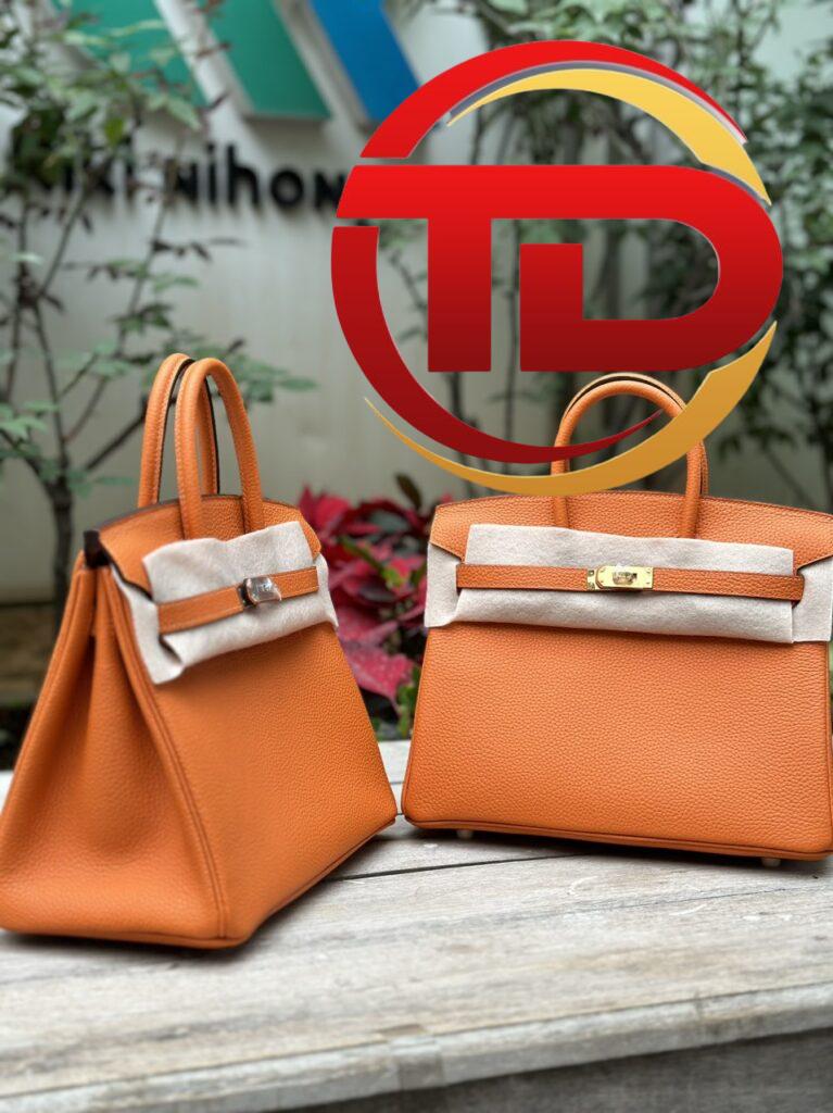 TÚI HERMES BIRKIN 25 SWIFT KHÂU TAY SIÊU CẤP LIKE AUTH MÀU CAM