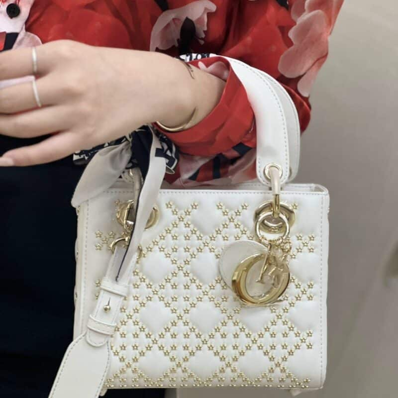TÚI LADY DIOR BAG IN BLACK CANNAGE SATIN SMALL SIZE NGUYÊN BẢN