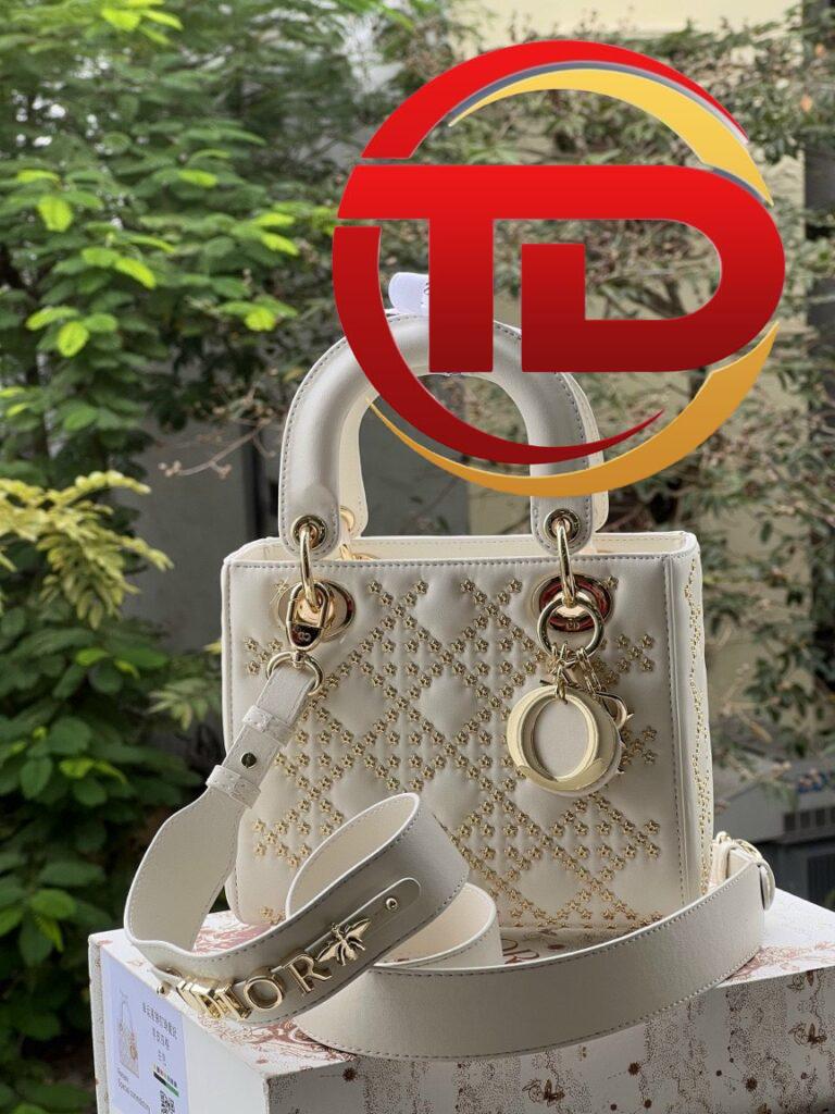 TÚI LADY DIOR BAG IN BLACK CANNAGE SATIN SMALL SIZE NGUYÊN BẢN