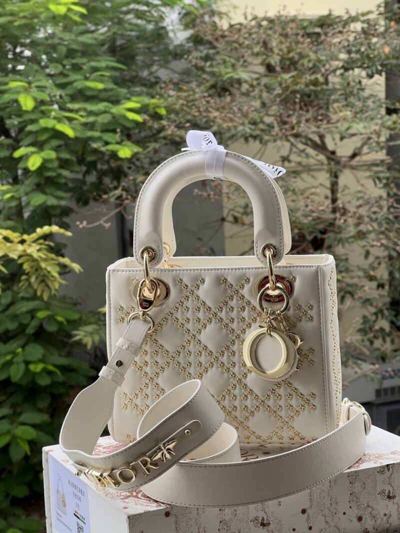 TÚI LADY DIOR BAG IN BLACK CANNAGE SATIN SMALL SIZE NGUYÊN BẢN