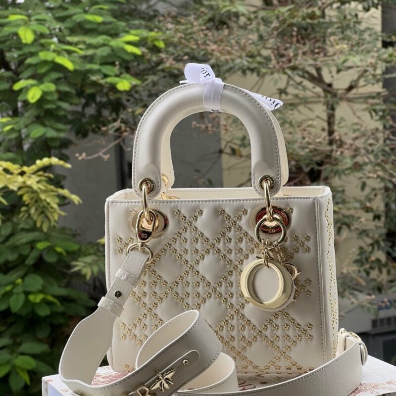 TÚI LADY DIOR BAG IN BLACK CANNAGE SATIN SMALL SIZE NGUYÊN BẢN