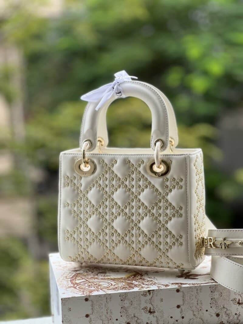 TÚI LADY DIOR BAG IN BLACK CANNAGE SATIN SMALL SIZE NGUYÊN BẢN