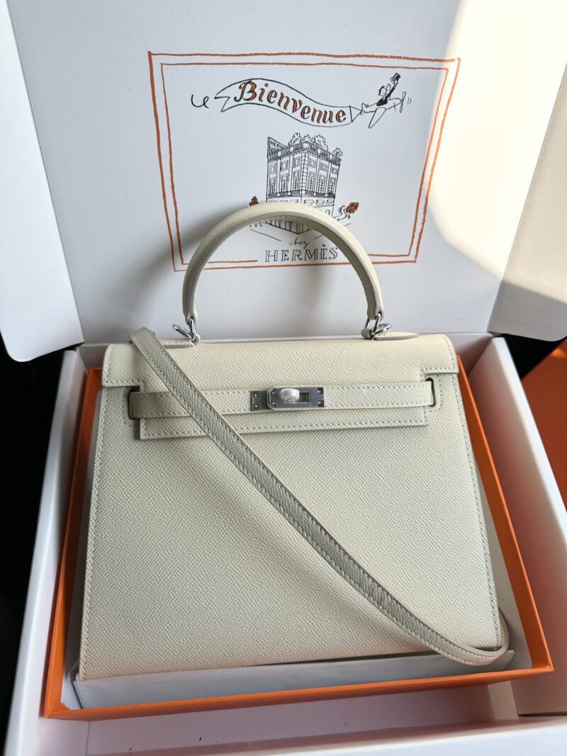 TÚI HERMES KELLY EPSOM NGUYÊN BẢN K25 MÀU TRẮNG
