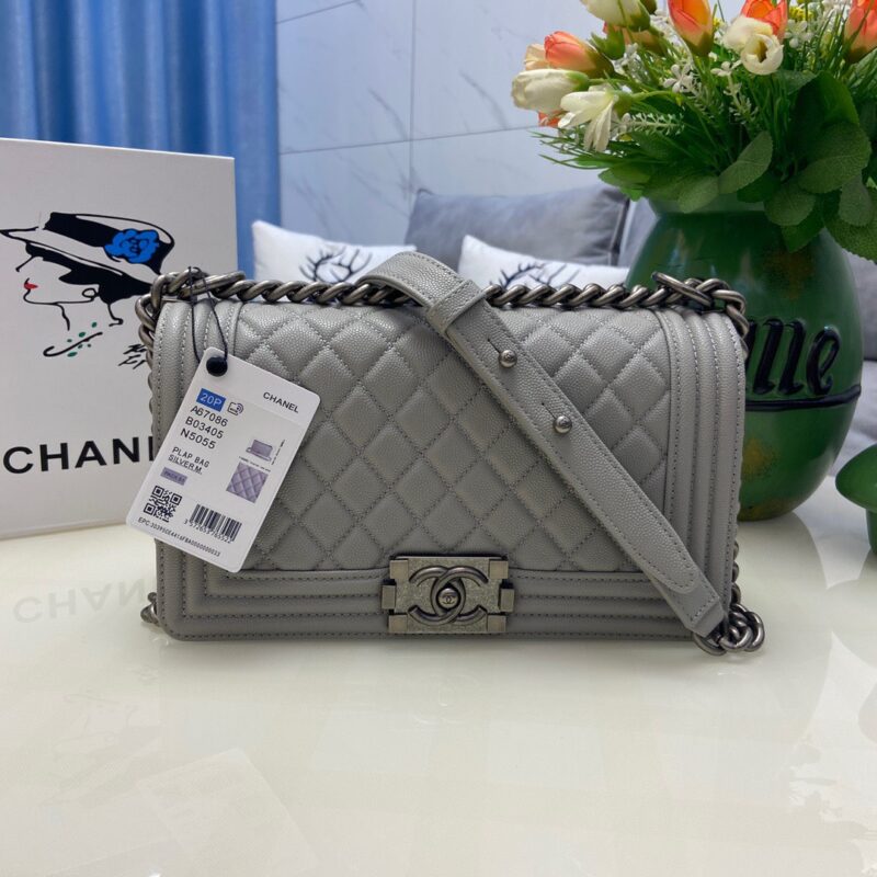 TÚI CHANEL SAC BOY KHÂU TAY SIÊU CẤP MÀU GHI