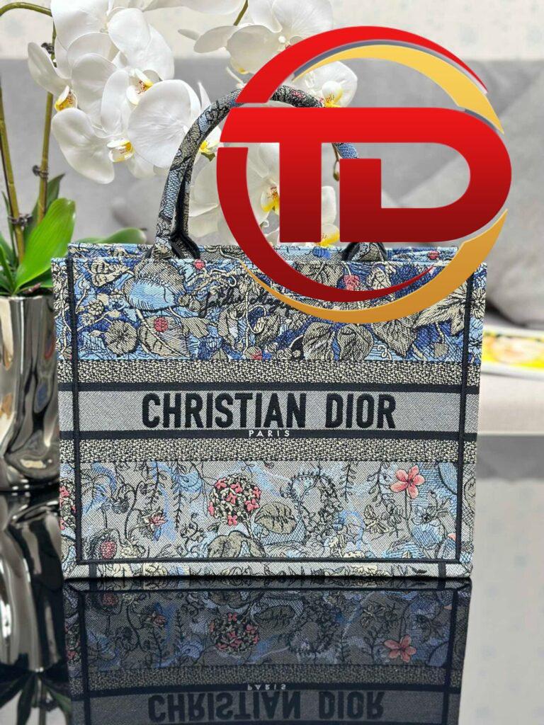 TÚI DIOR WOMEN BOOK TOTE MEDIUM SIZE SIÊU CẤP HOA XANH
