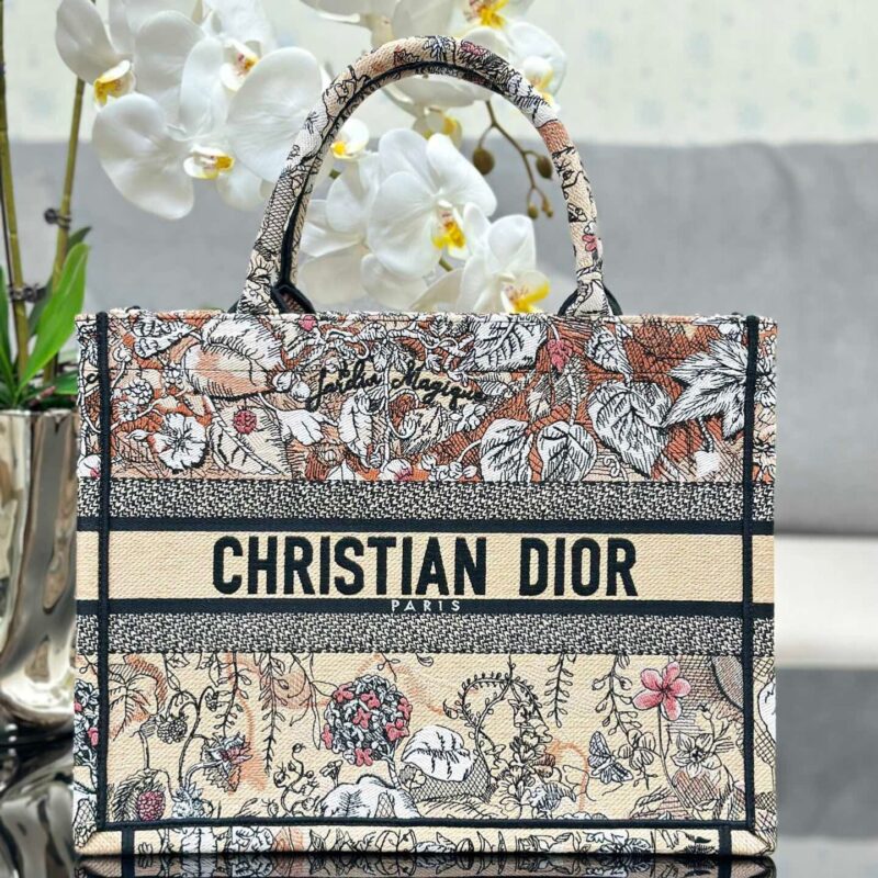 TÚI DIOR WOMEN BOOK TOTE MEDIUM SIZE SIÊU CẤP HOA CAM