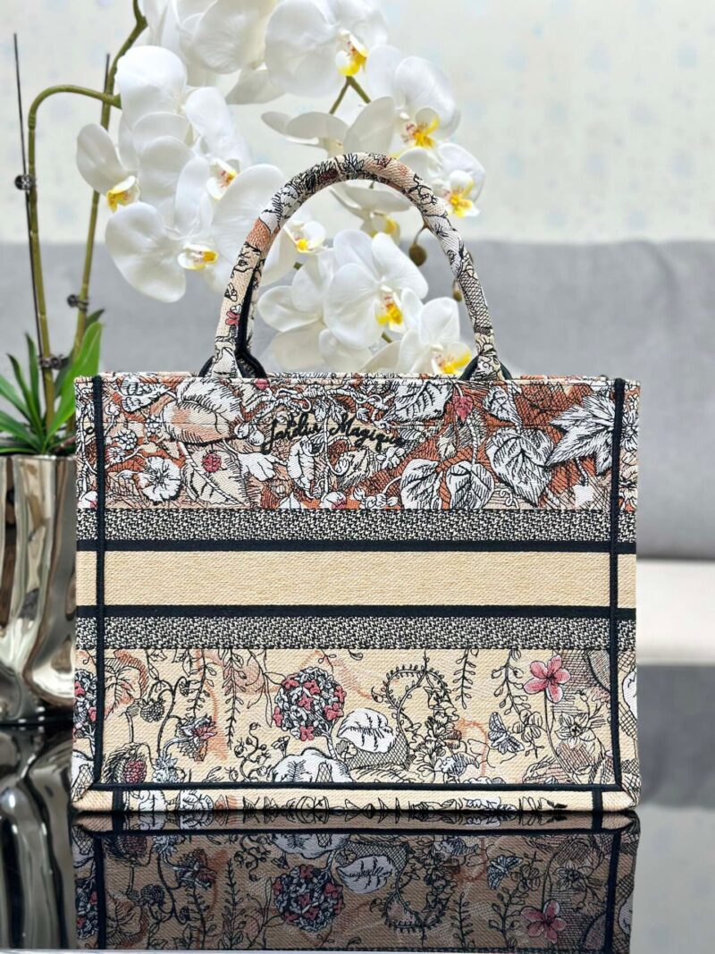 TÚI DIOR WOMEN BOOK TOTE MEDIUM SIZE SIÊU CẤP HOA CAM