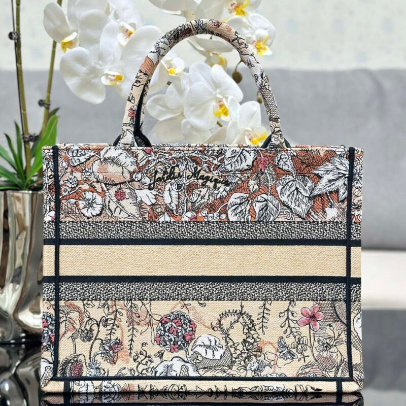 TÚI DIOR WOMEN BOOK TOTE MEDIUM SIZE SIÊU CẤP HOA CAM