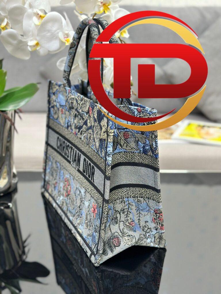 TÚI DIOR WOMEN BOOK TOTE MEDIUM SIZE SIÊU CẤP HOA XANH