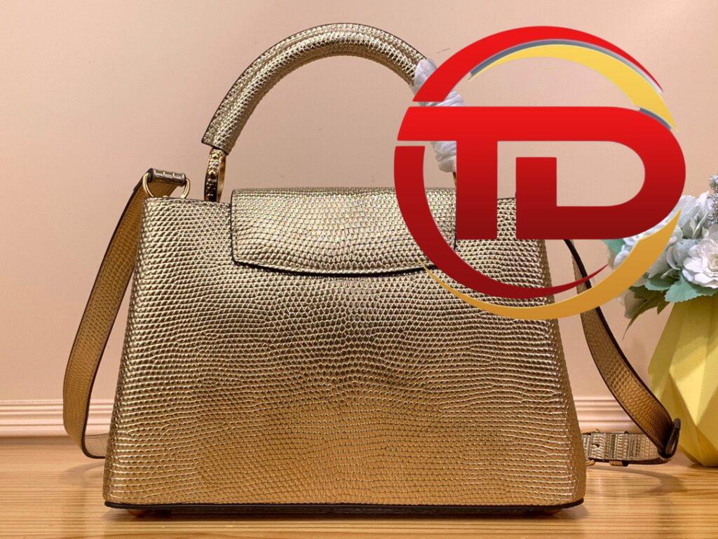 TÚI LV LOUIS VUITTON CAPUCINES BB SIÊU CẤP VÀNG BÓNG