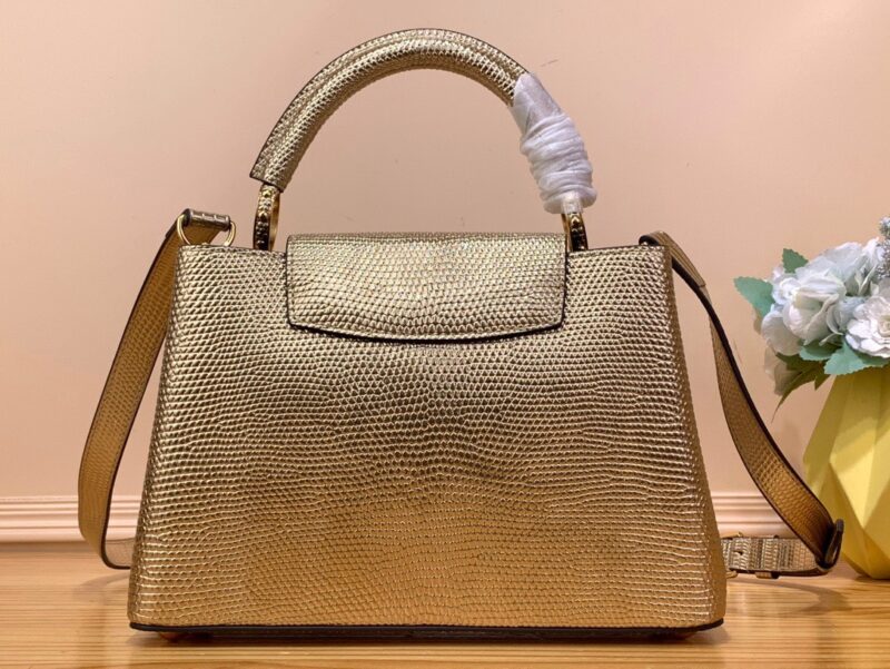 TÚI LV LOUIS VUITTON CAPUCINES BB SIÊU CẤP VÀNG BÓNG