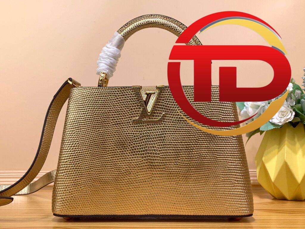 TÚI LV LOUIS VUITTON CAPUCINES BB SIÊU CẤP VÀNG BÓNG