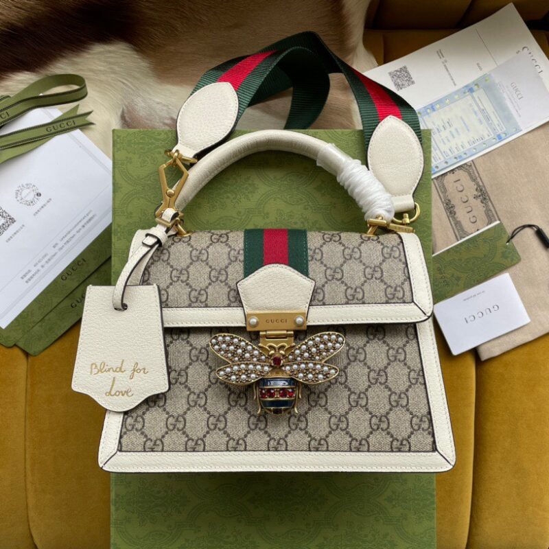 TÚI GUCCI QUEEN MARGARNET BAG KHÓA ONG SIÊU CẤP MÀU TRẮNG