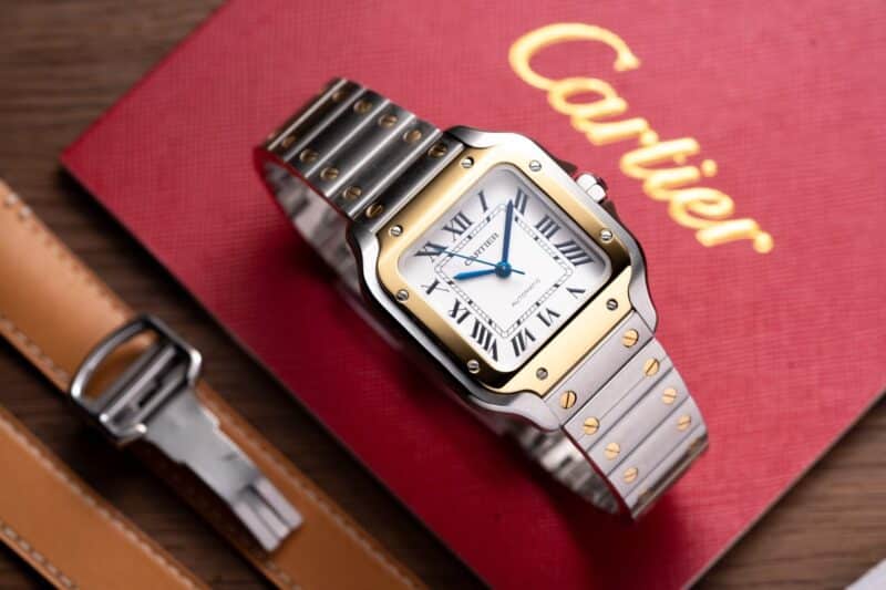 ĐỒNG HỒ CARTIER SANTOS DE CARTIER NỮ VIỀN VÀNG REPLICA 1:1 BV FACTORY