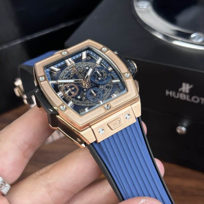 ĐỒNG HỒ HUBLOT SPIRIT OF BIG BANG VỎ KING GOLD MÀU XANH REP 1:1