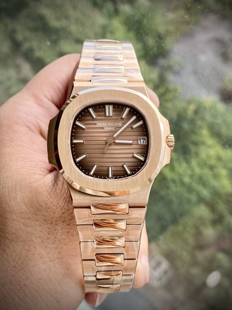 ĐỒNG HỒ PATEK PHILIPPE NAUTILUS 5711 MẶT CHOCOLATE VỎ VÀNG HỒNG REP 1:1 3K FACTORY