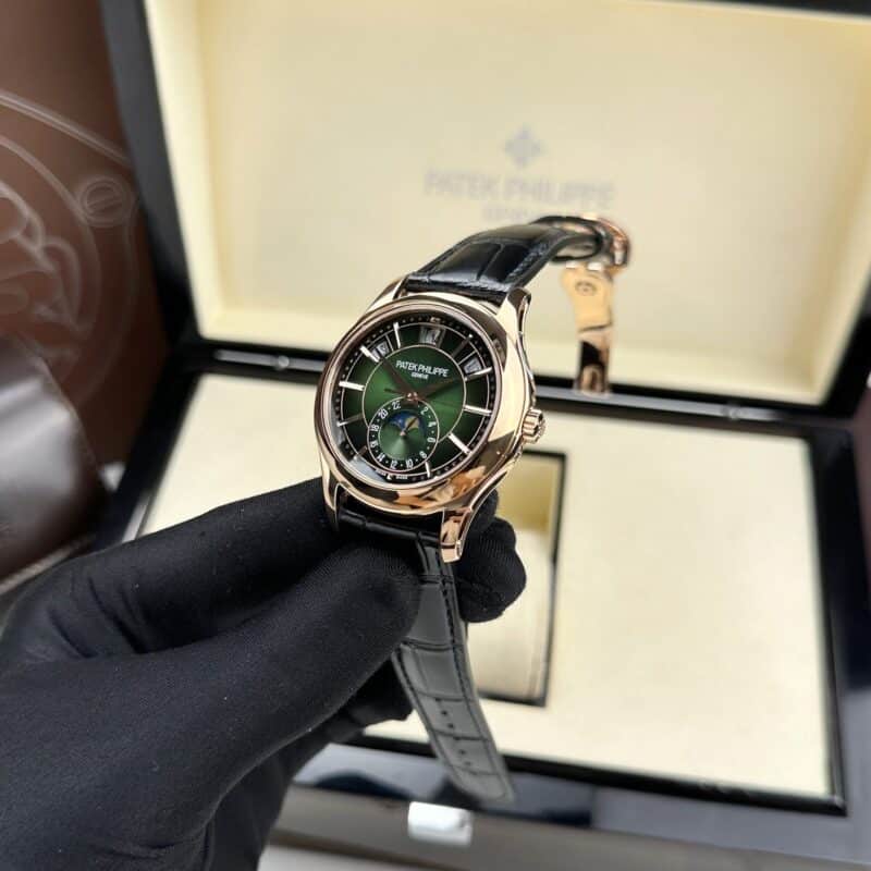 ĐỒNG HỒ PATEK PHILIPPE COMPLICATIONS 5205R MẶT SỐ XANH LÁ CÂY REPLICA 40MM