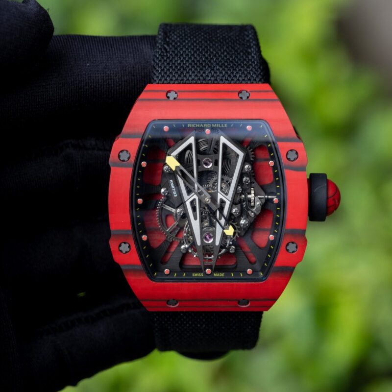 ĐỒNG HỒ RICHARD MILLE RM27-03 TOURBILLON VỎ CARBON SIÊU NHẸ MÀU ĐỎ REP 1:1 BBR