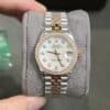 ĐỒNG HỒ ROLEX DATEJUST NỮ MẶT TRẮNG VIỀN ĐÁ REPLICA CAO CẤP 31MM