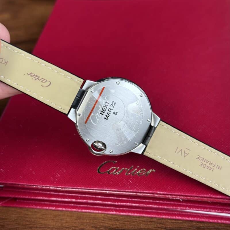 ĐỒNG HỒ NỮ CARTIER BALLON BLEU DÂY DA ĐEN FAKE 1:1 THỤY SỸ 33MM