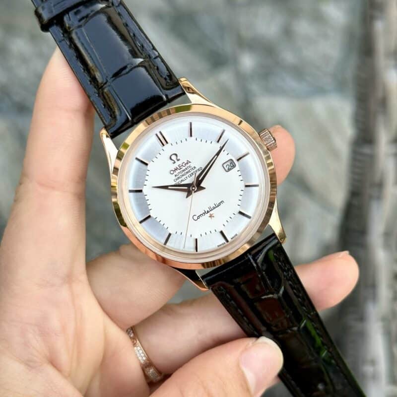 ĐỒNG HỒ OMEGA NAM DÂY DA ĐEN FAKE 1:1 MÁY NHẬT CAO CẤP
