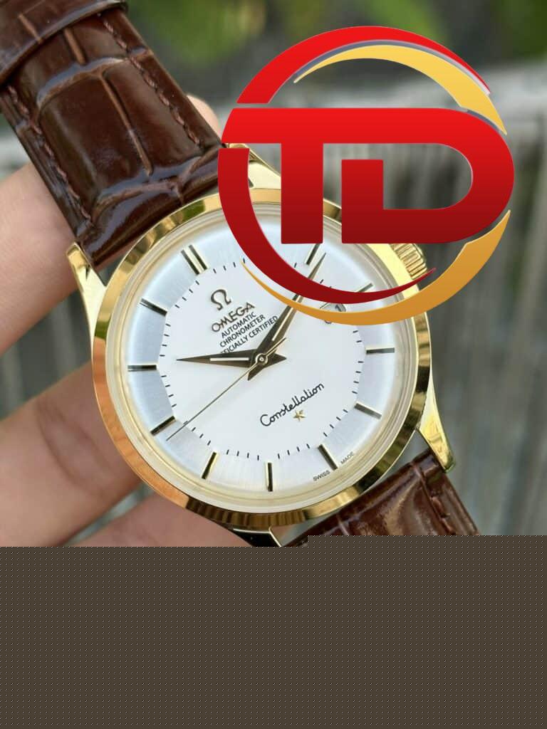 ĐỒNG HỒ OMEGA NAM CONSTELLATION MẶT TRẮNG FAKE 1:1 MÁY NHẬT CAO CẤP
