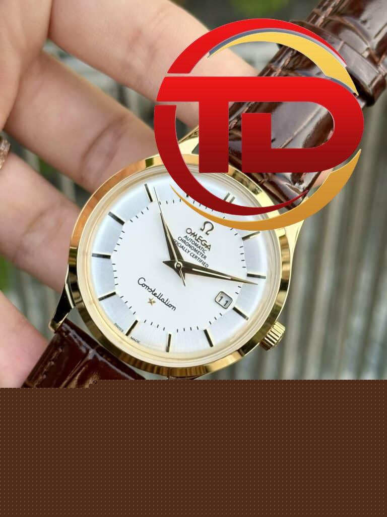 ĐỒNG HỒ OMEGA NAM CONSTELLATION MẶT TRẮNG FAKE 1:1 MÁY NHẬT CAO CẤP