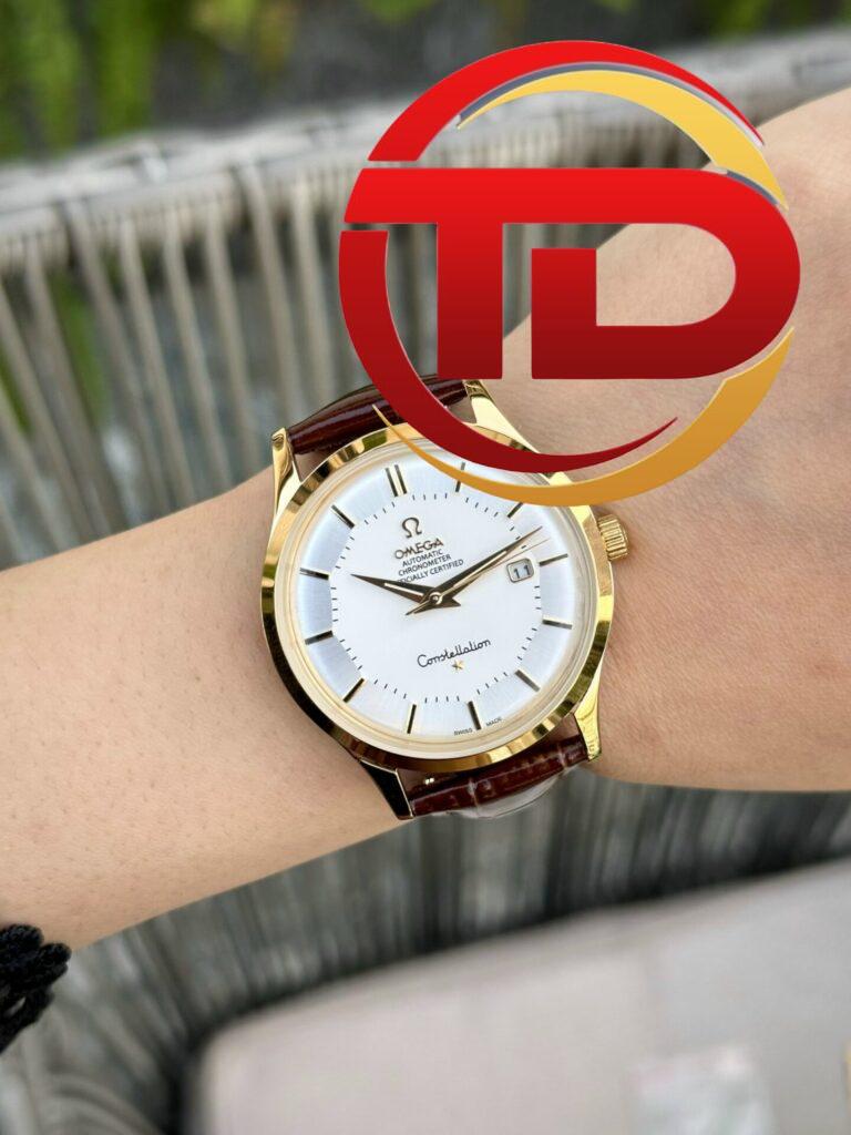 ĐỒNG HỒ OMEGA NAM CONSTELLATION MẶT TRẮNG FAKE 1:1 MÁY NHẬT CAO CẤP
