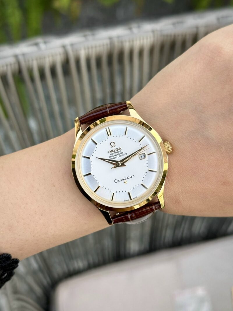 ĐỒNG HỒ OMEGA NAM CONSTELLATION MẶT TRẮNG FAKE 1:1 MÁY NHẬT CAO CẤP