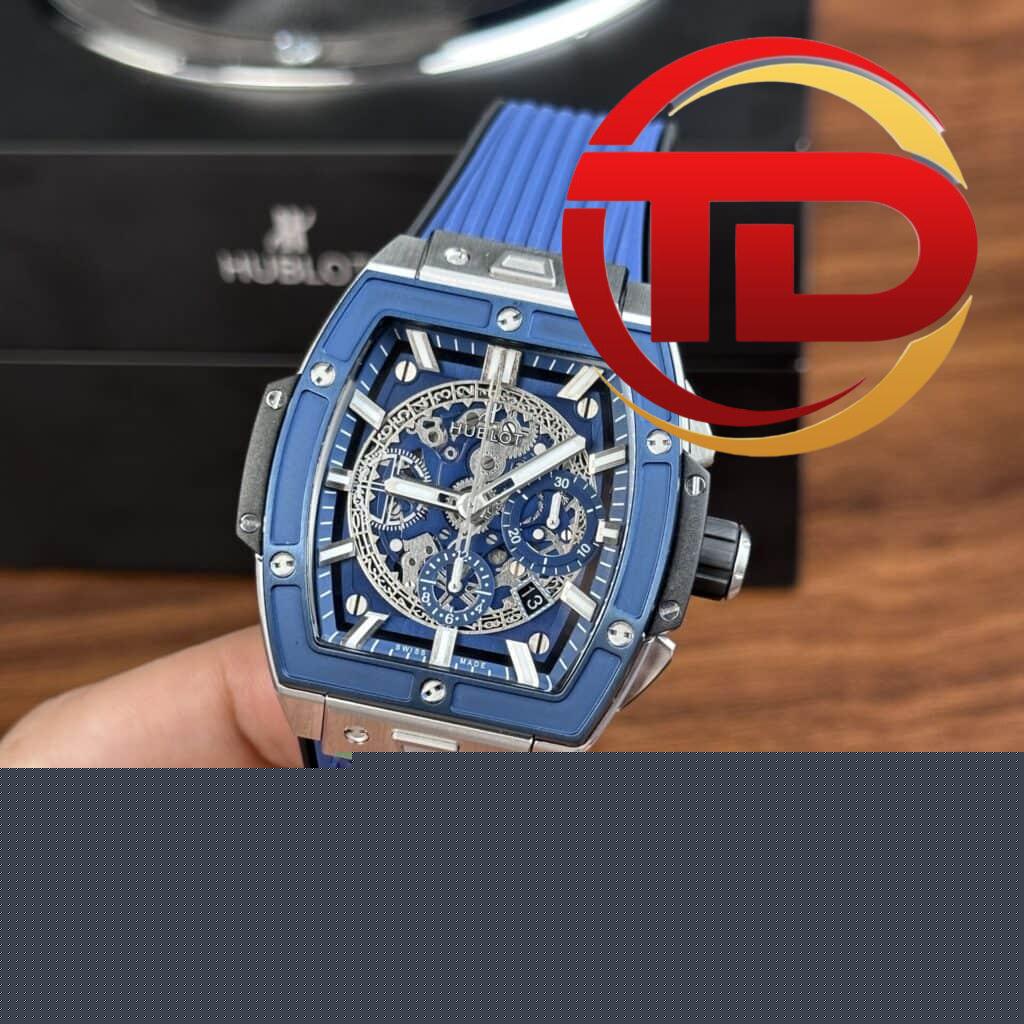 HUBLOT SPIRIT OF BIG BANG VIỀN XANH VỎ TRẮNG REP 1:1 MS FACTORY 42MM