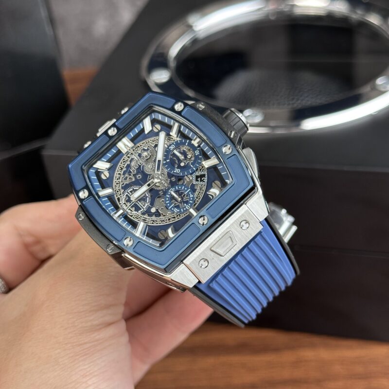 HUBLOT SPIRIT OF BIG BANG VIỀN XANH VỎ XÁM REP 1:1 MS FACTORY 42MM