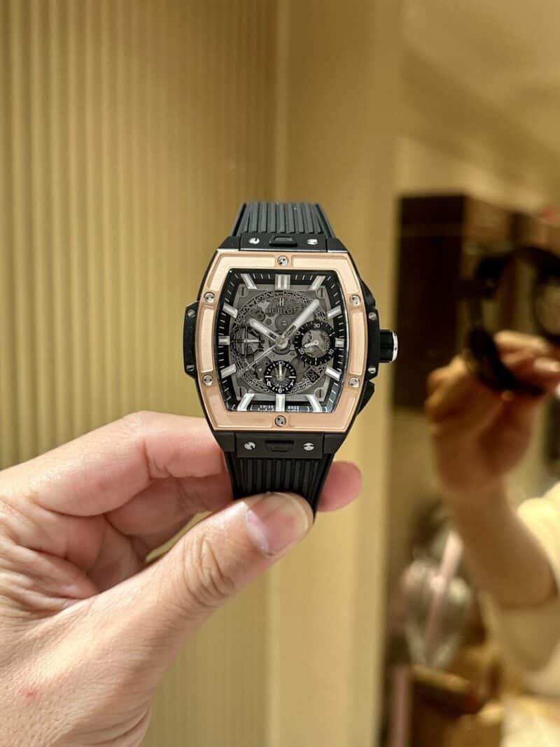 ĐỒNG HỒ HUBLOT SPIRIT OF BIG BANG MÀU ĐEN VIỀN KING GOLD REP 1:1 MS FACTORY