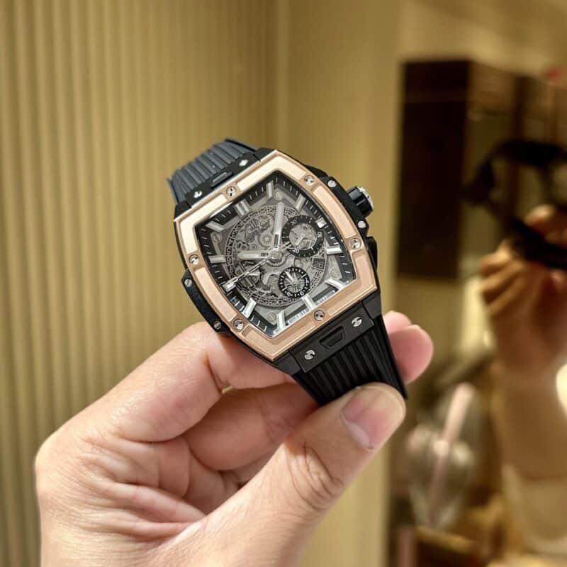 ĐỒNG HỒ HUBLOT SPIRIT OF BIG BANG MÀU ĐEN VIỀN KING GOLD REP 1:1 MS FACTORY